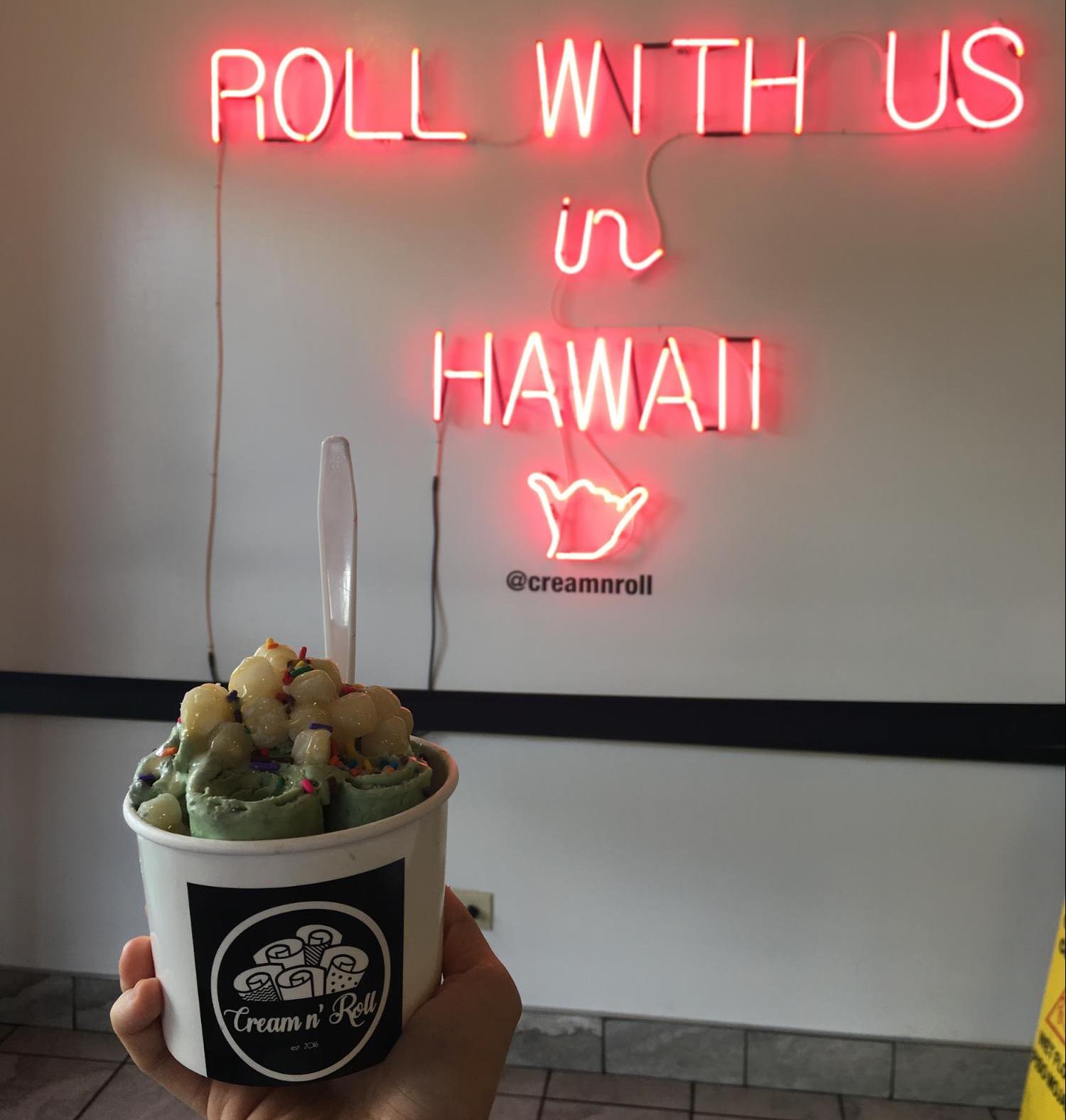ハワイのロールアイスクリーム