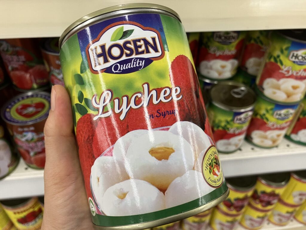 マレーシアのライチの缶詰