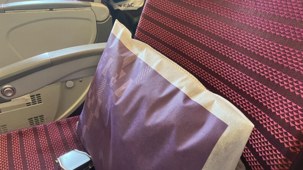 タイ航空機内のシート
