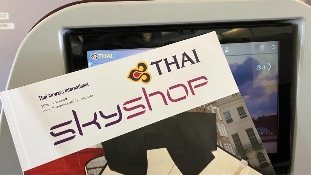 タイ航空機内のモニター